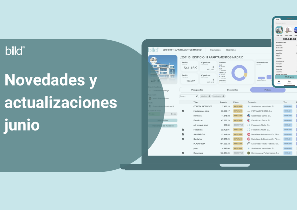 novedades y actualizaciones de junio billdin 